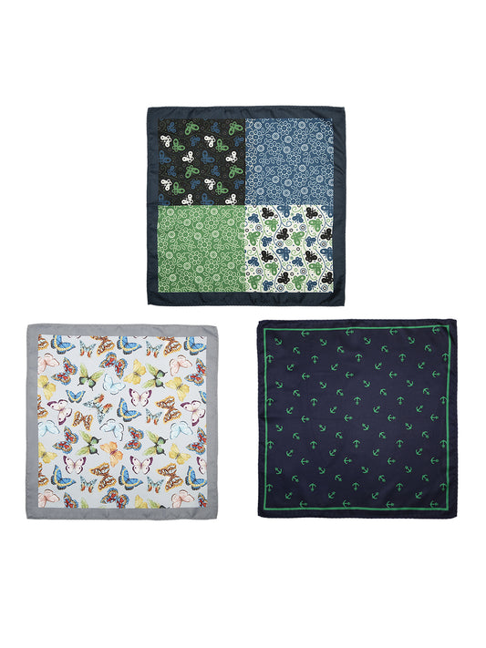 Printed Perfection: Set of Three Pocket Squares