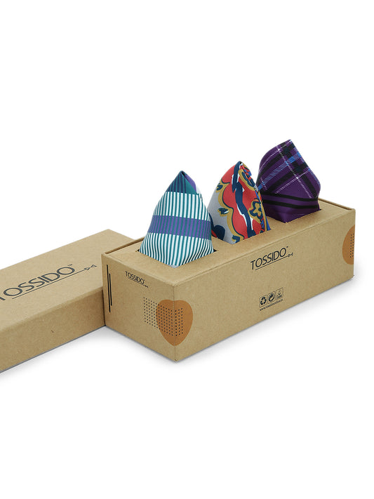Triple Elegance: Three Pocket Squares