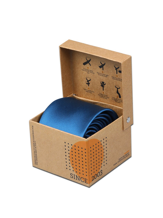 Blue Solid Broad Necktie