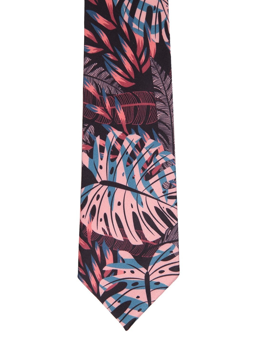 Black Base Printed Necktie & Pocket Square Set - TOSSIDO