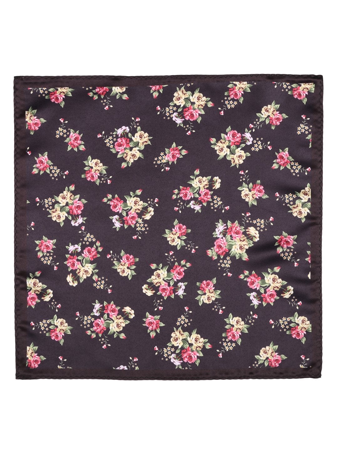 Black Base Printed Necktie & Pocket Square Set - TOSSIDO