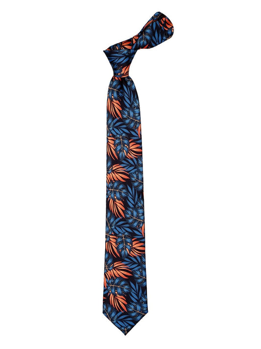 Blue Floral Printed Necktie - TOSSIDO