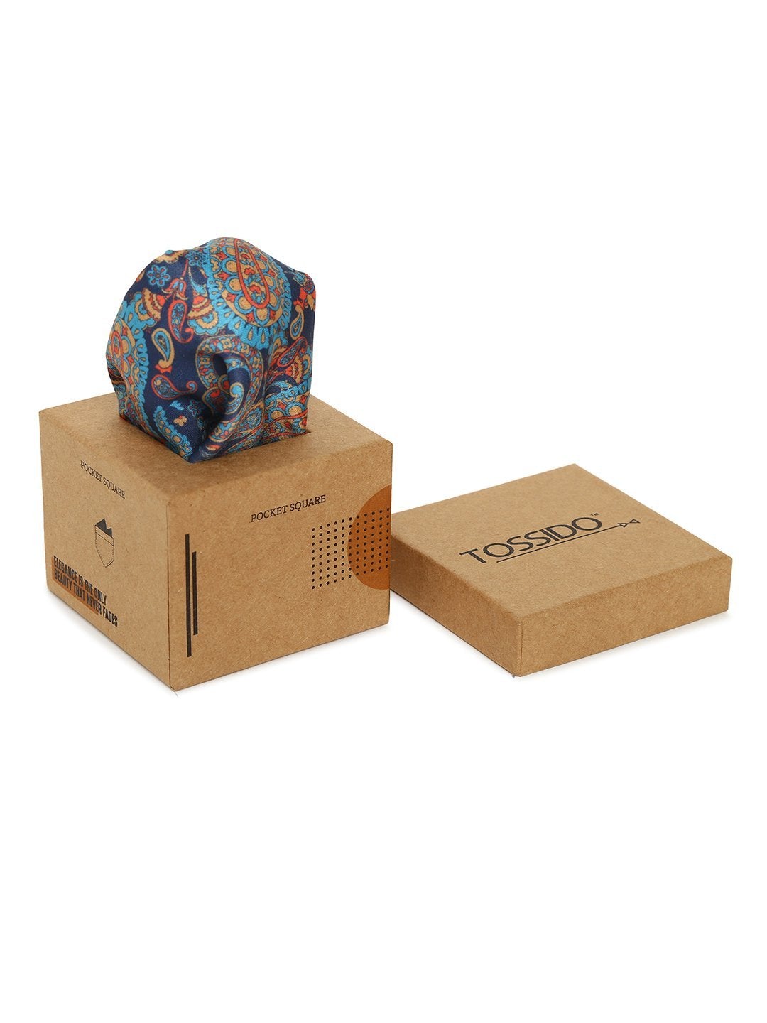 Grey Printed Pocket Square - TOSSIDO