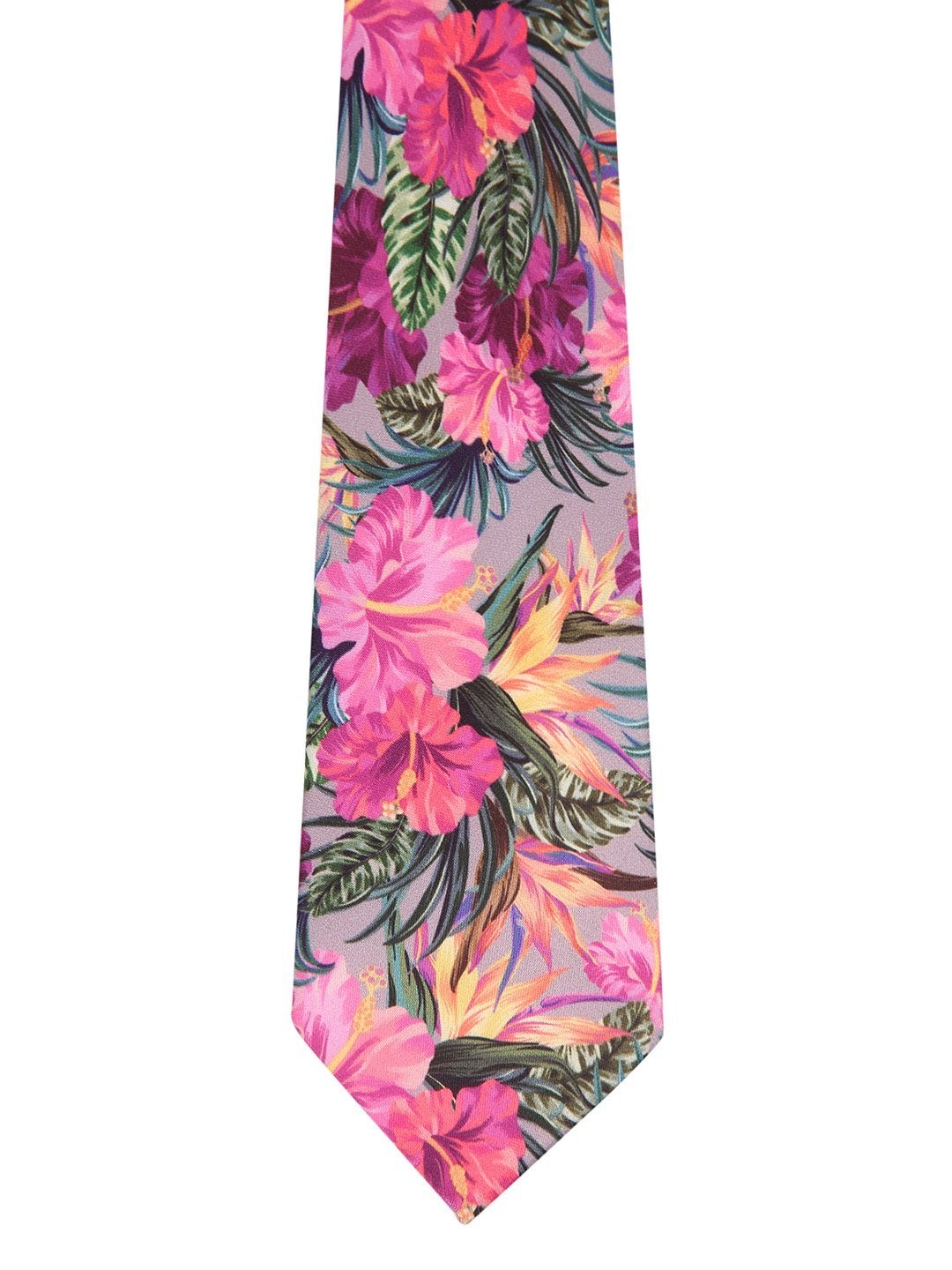 Multicolor Base Printed Necktie & Pocket Square Set - TOSSIDO