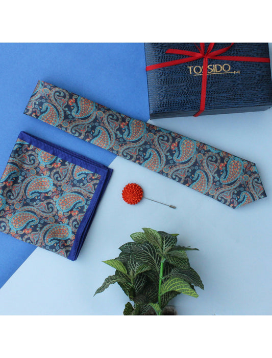 Multicolored Necktie & Pocket Square Set - TOSSIDO
