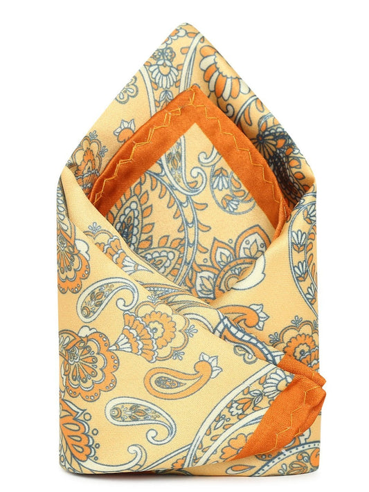 Mustard Printed Pocket Square - TOSSIDO