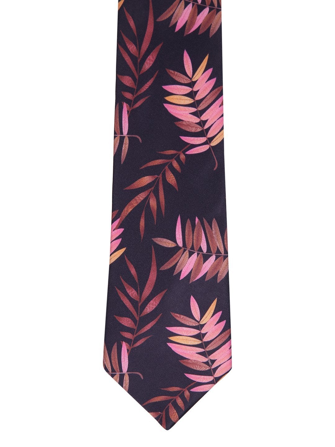Purple Base Printed Necktie & Pocket Square Set - TOSSIDO