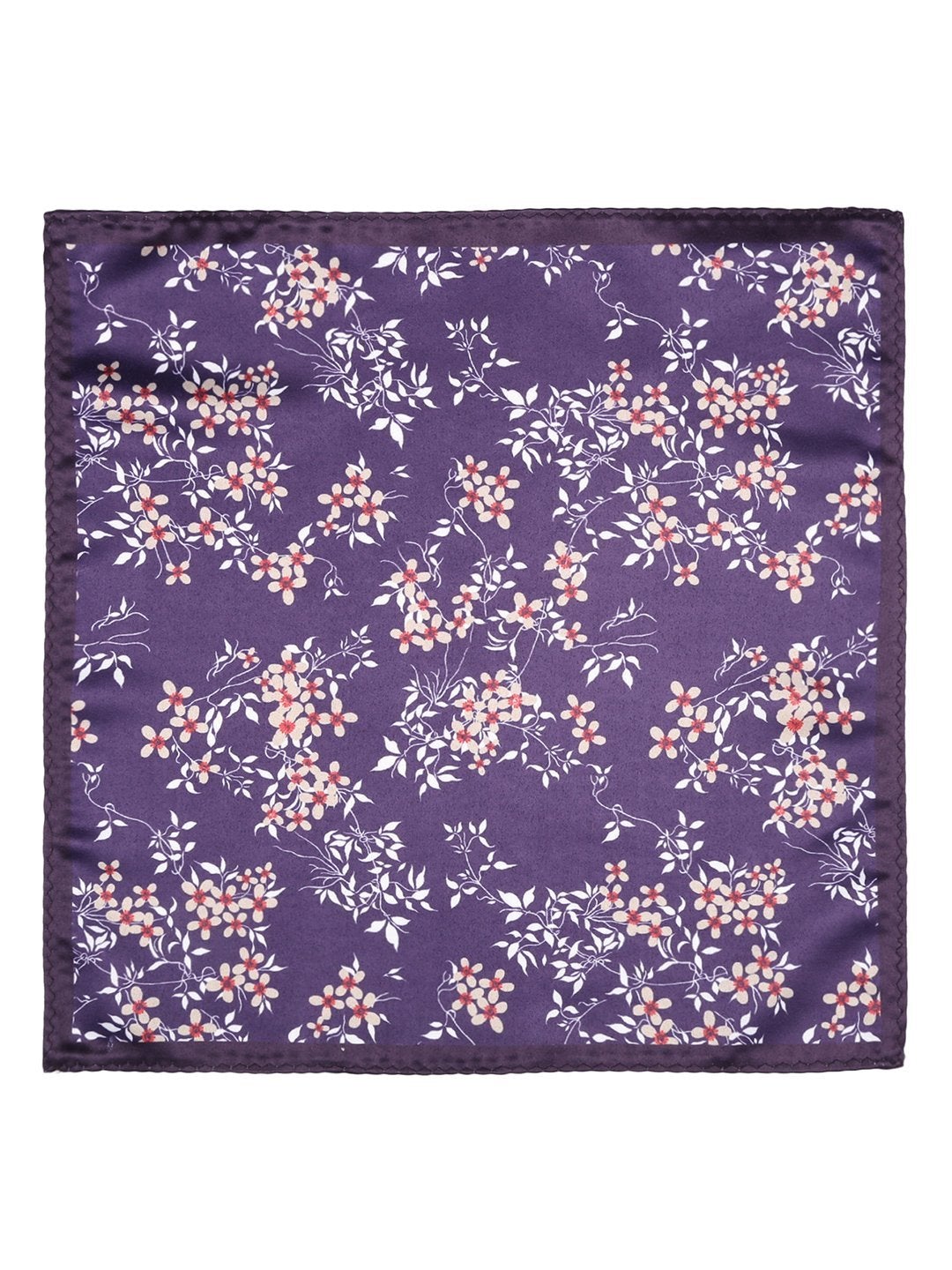 Purple Base Printed Necktie & Pocket Square Set - TOSSIDO