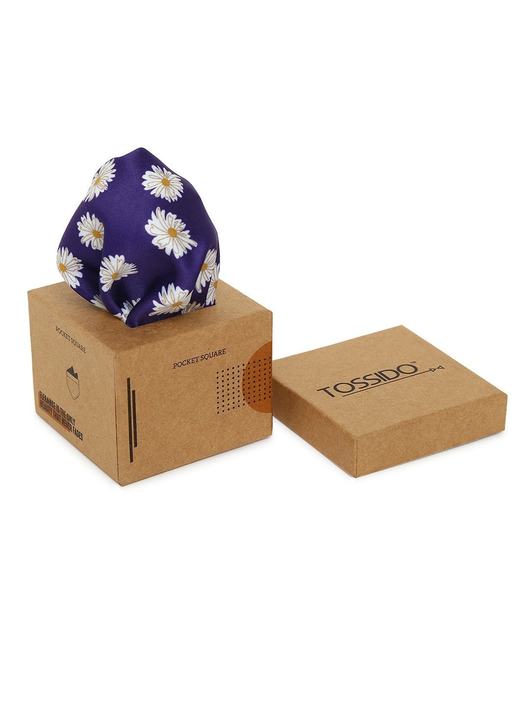 Purple Printed Pocket Square - TOSSIDO
