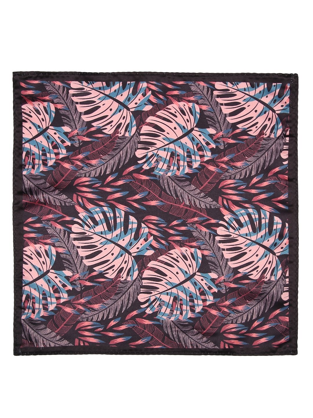 Black Base Printed Necktie & Pocket Square Set - TOSSIDO