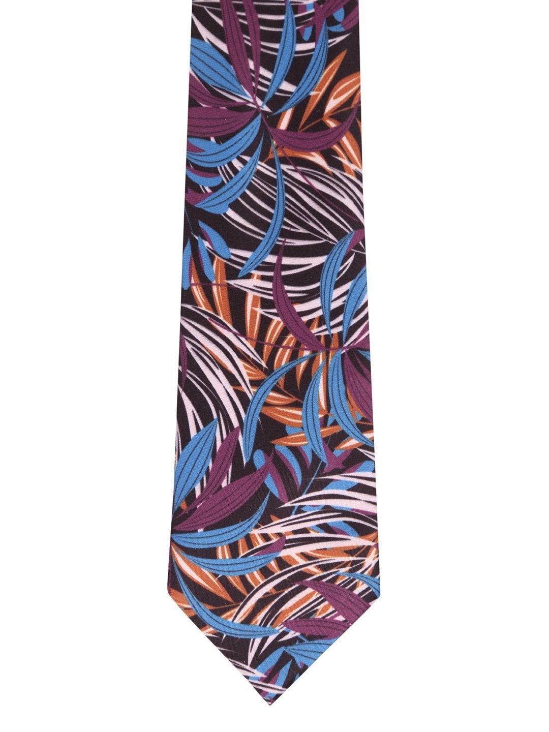 Black Base Printed Necktie & Pocket Square Set - TOSSIDO