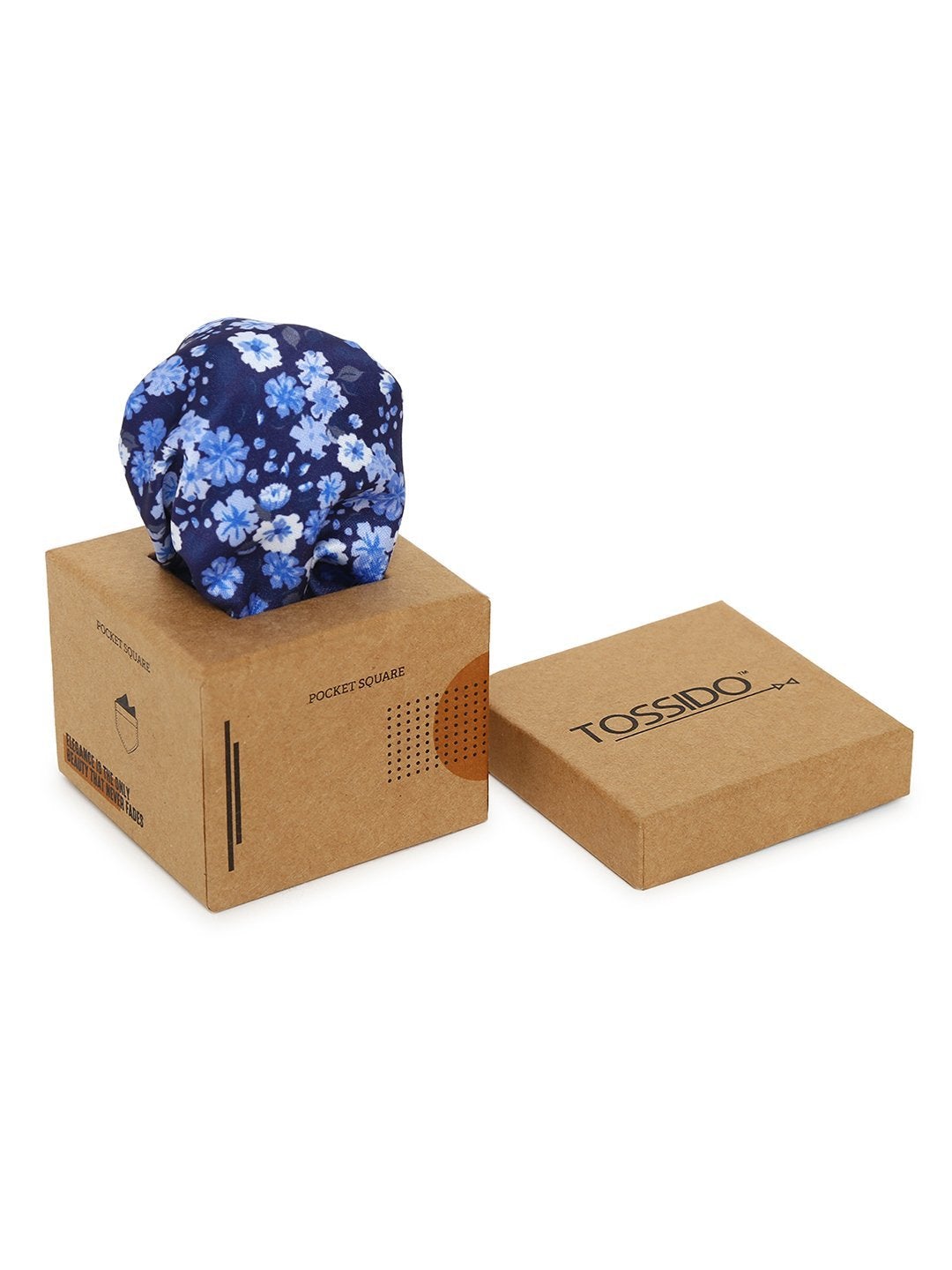 Blue Printed Pocket Square - TOSSIDO